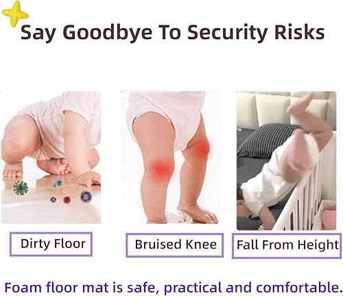 Miniatura 3 de Azulejos de espuma cuadrados entrelazados de 12 x 12 pulgadas, 24 tapetes de juego de ejercicio de yoga, tapete de espuma de 0.5 pulgadas1 pulgada