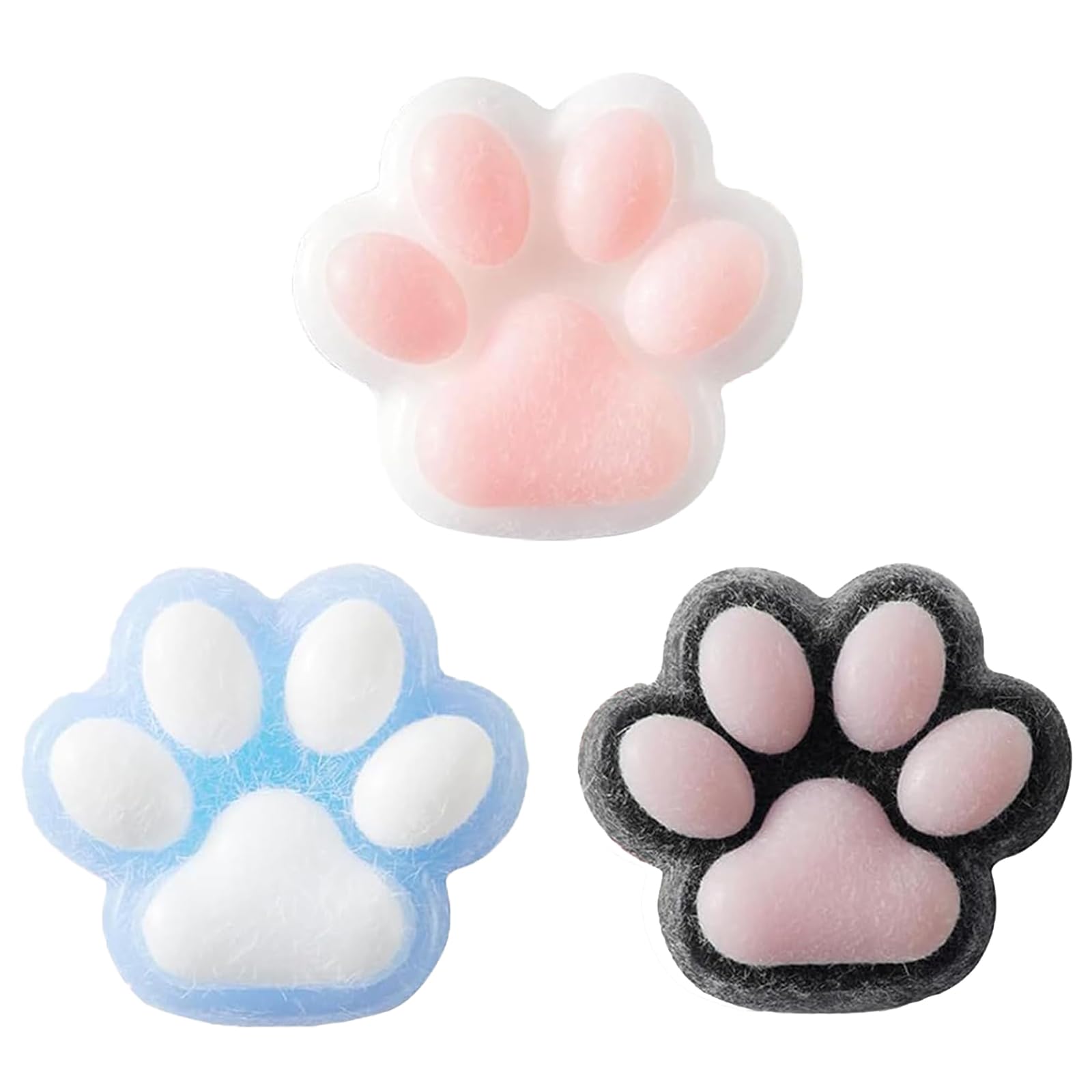 3 Pcs Cat Paw Fidget Toys, Soft and Stress Relieving Cat Paw Squishy, Cute Animals Stress Relieving Fidget Toy, Used for Squeezing and Releasing Pressure During Work or Study