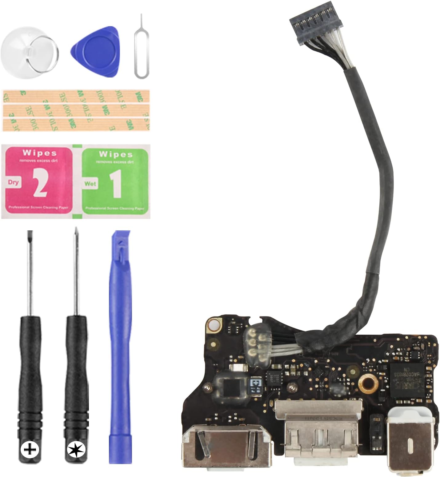 for MacBook Air 13" A1466 (2013-2017) Jack USB I/O Board DC-in Power Audio Replacment MD760 820-3455-A(Not for 1465)