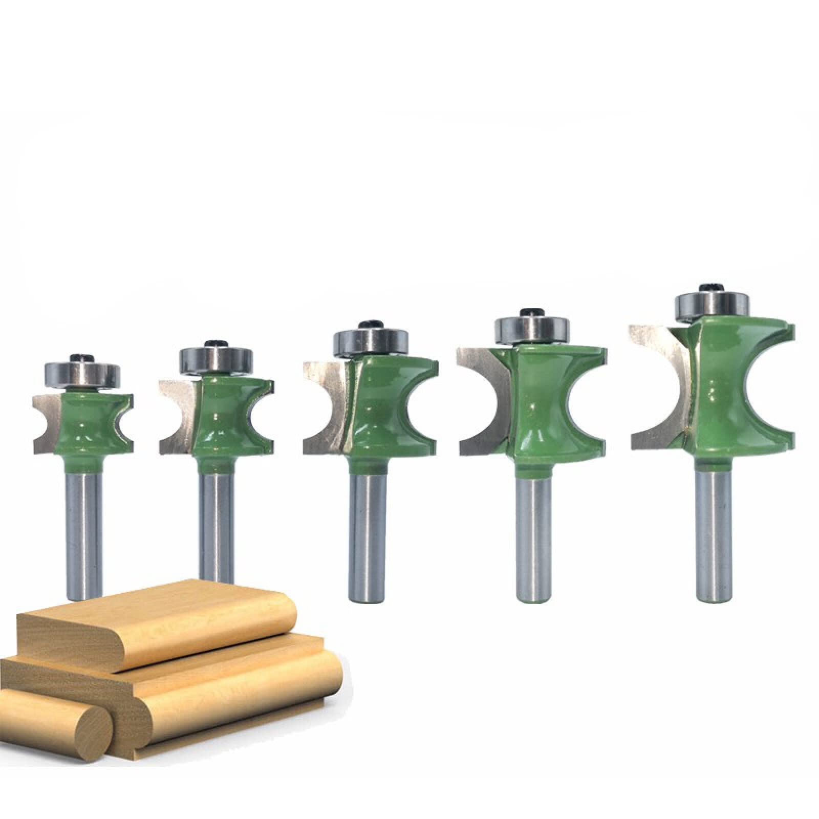 Set 5 Frese A Bullnose Semicircolari Con Cuscinetto - 8mm Codolo - Foto 12