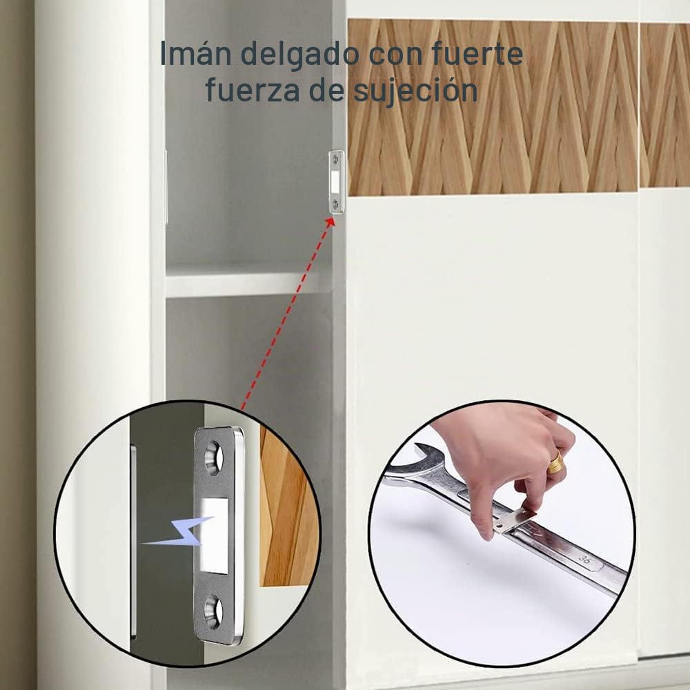 Imanes magnéticos fuertes para armario, 4 unidades, autoadhesivos, para muebles y acero inoxidable, cocina y ventanas