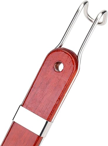 Miniatura 3 de Lawei Paquete de 3 cestas de malla para pasta con mango de madera, malla de acero inoxidable, colador de araña para pasta, fideos, bola de masa