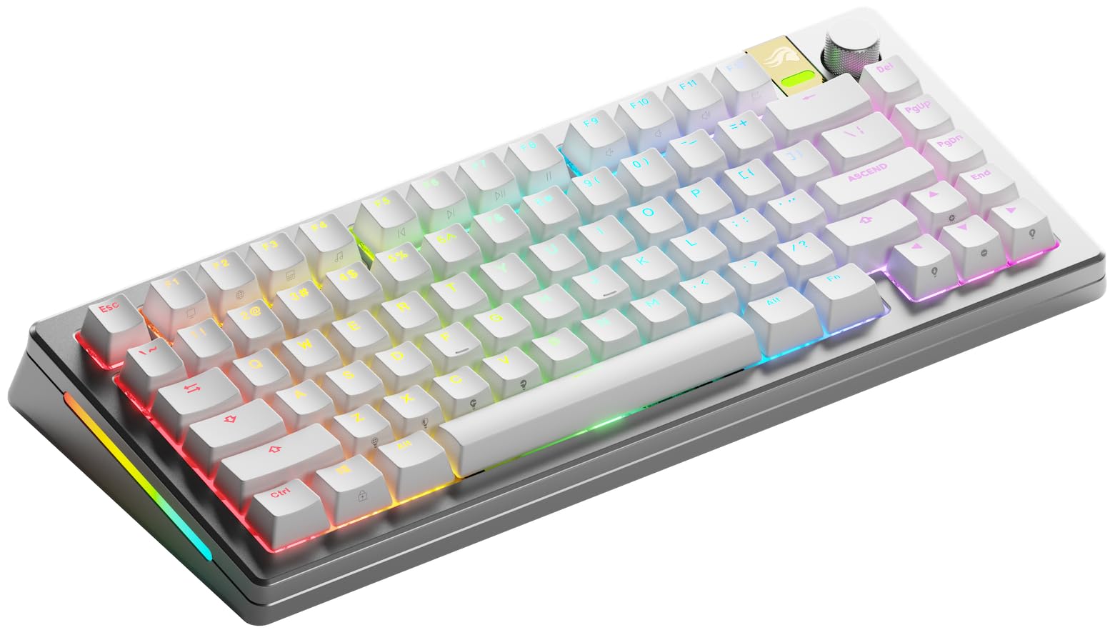 GLORIOUS Gaming GMMK 3 PRO HE: teclado gaming inalámbrico, Hall Effect, carcasa de aluminio, tasa de sondeo 8K, switches con hot swap MX y HE, acción ajustable, TKL 75 %, QWERTY estadounidense - Plata