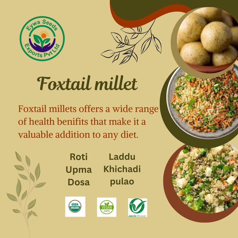 Image of Eywa Seeds & Exports Pvt Ltd Foxtail Millet Grains (5 Kg) For Eating And Cooking|Kang Atta|Produce Of India From Organic Farms