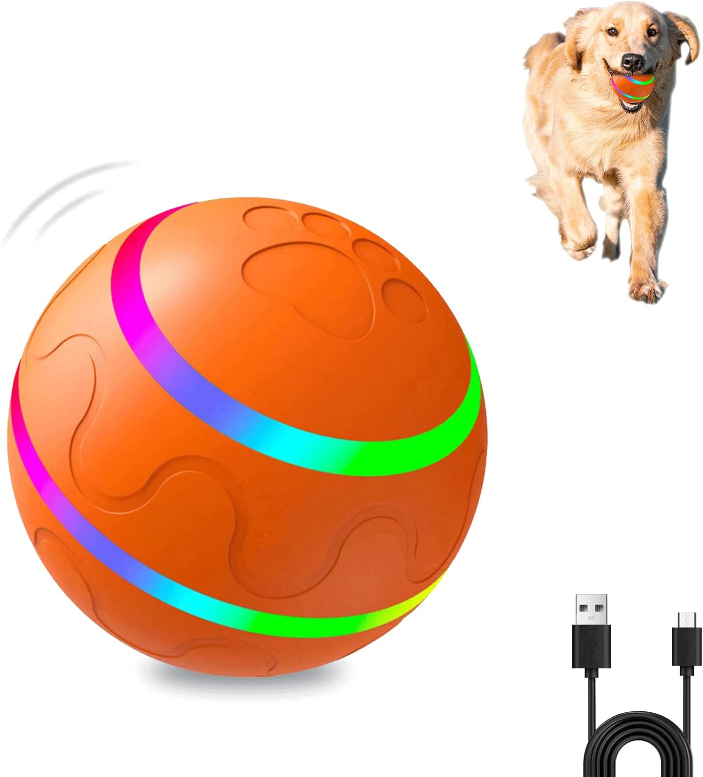 Pet Supplies HANIPUPPY Interactive Dog Ball Toy, Smart Tennis Pets Chew Toys, Electric