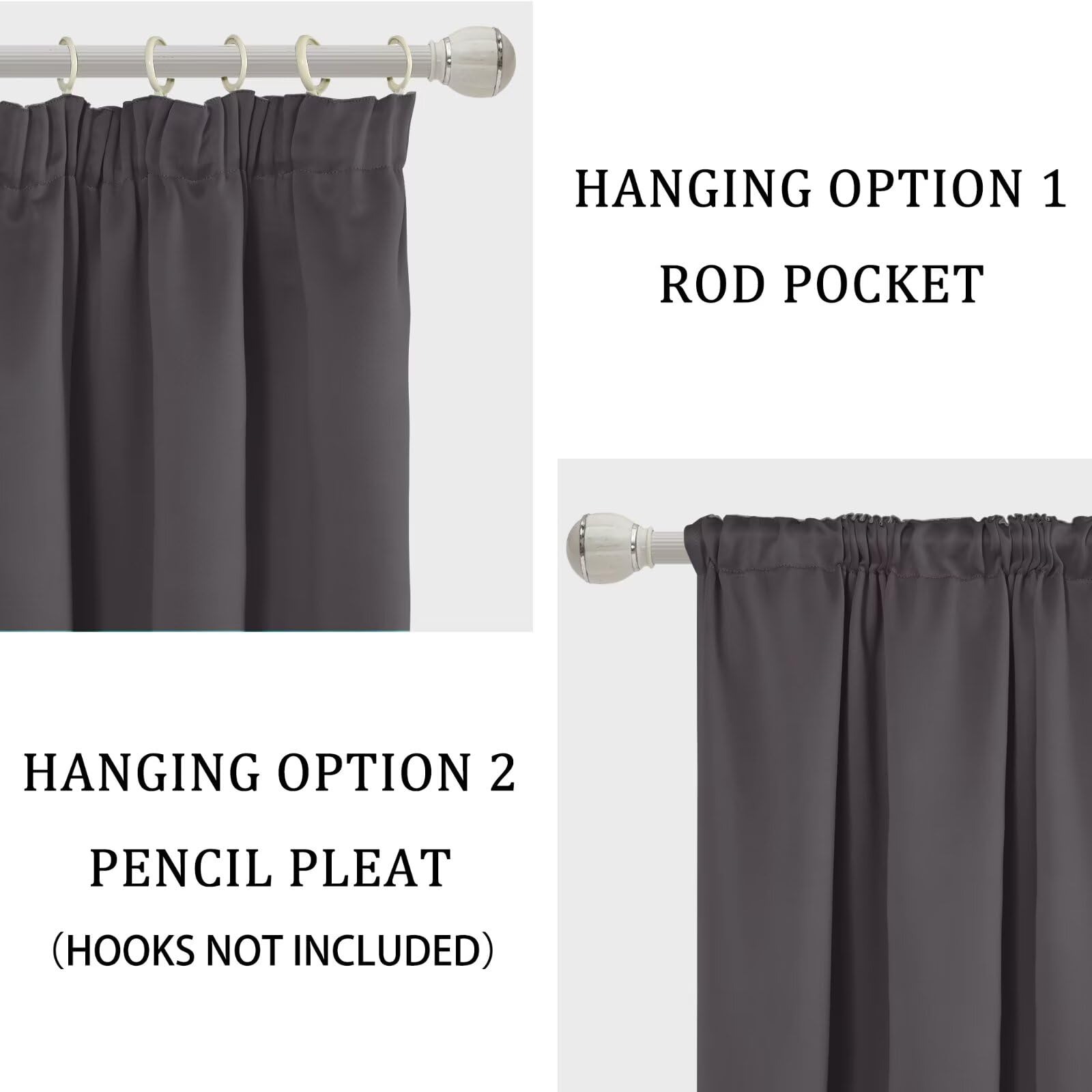 Hiasan Pencil Pleat Blackout Thermal Insulated Curtains, Bedroom and Living Room with Tiebacks - Image 3