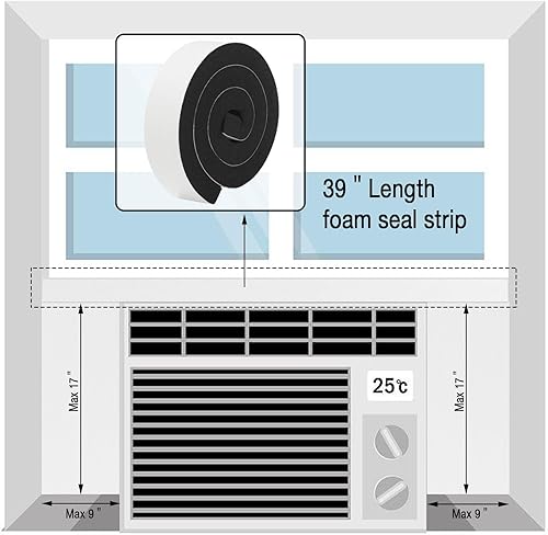 Miniatura 2 de HOXHA Kit de 2 unidades de aislamiento de espuma para aire acondicionado, kits de paneles laterales de CA, sello de accesorios de aire