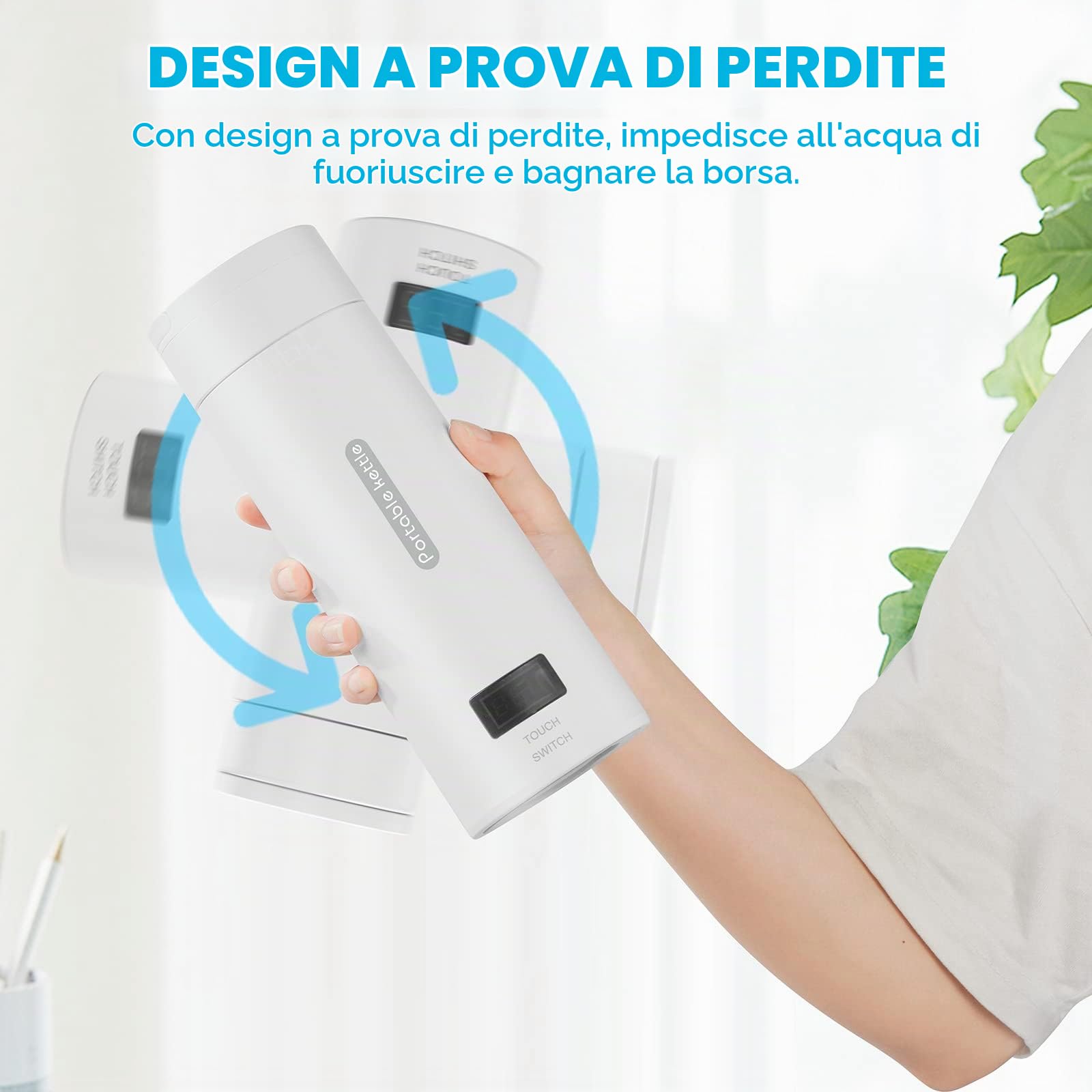Flintronic Bollitore Elettrico Portatile, 380ML Bollitore da Viaggio, Bollitore Portatile Elettrico, con Display LCD per Tè Caffè Latte, Spegnimento Automatico/Protezione Contro l'ebollizione Secco