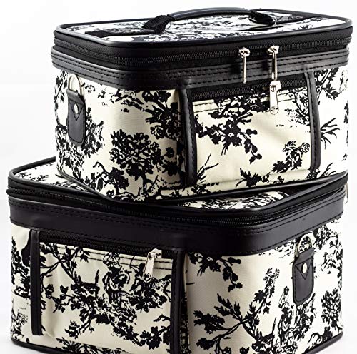 Uni Collections 2-Piece Make up Case Set (French Toile)