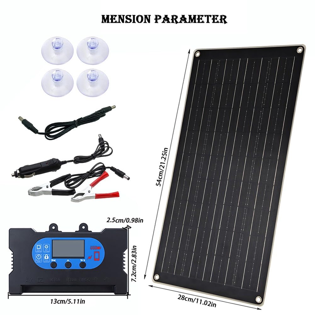 Pannello solare monocristallino da 40 W con regolatore di carica fotovoltaico da 12 V/18 V, campeggio, viaggi e uso all'aperto