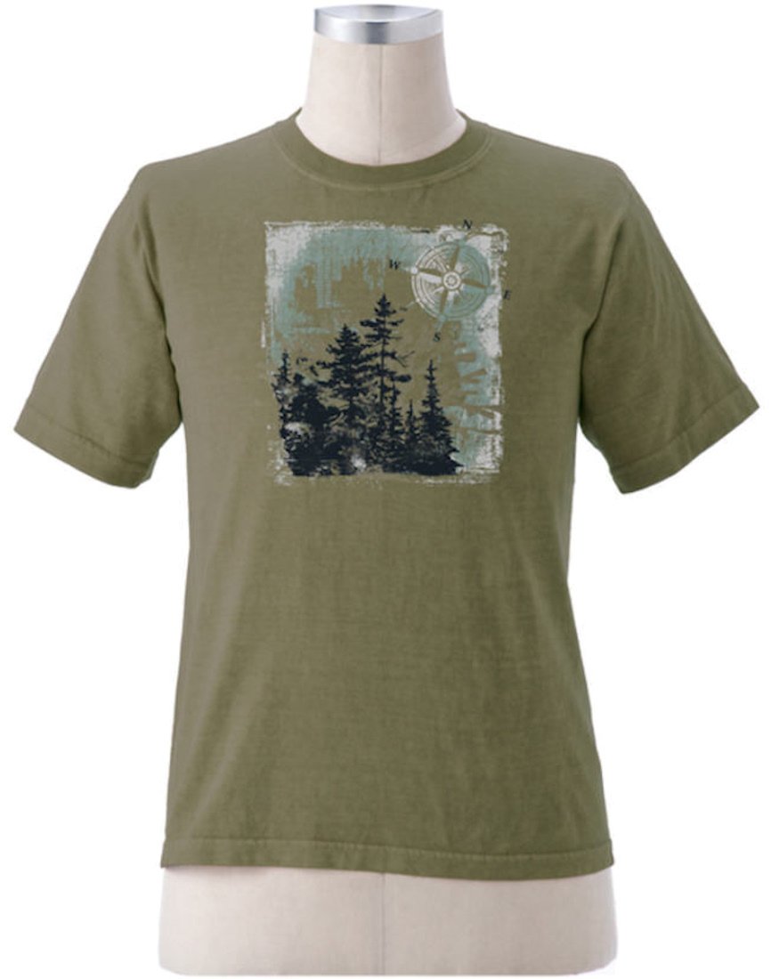 Men's Compass Forest Print on Organic Cotton Tee