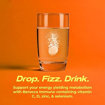 أقراص Berocca Immuno Effervescent ، 11 فيتامينات ومعادن ، بما في ذلك الفيتامينات D و C و A و B9 والزنك والحديد للمساعدة في دعم نظام المناعة لديك و B6 و B12 دعم إطلاق الطاقة ، أخضر, 30 أقراص