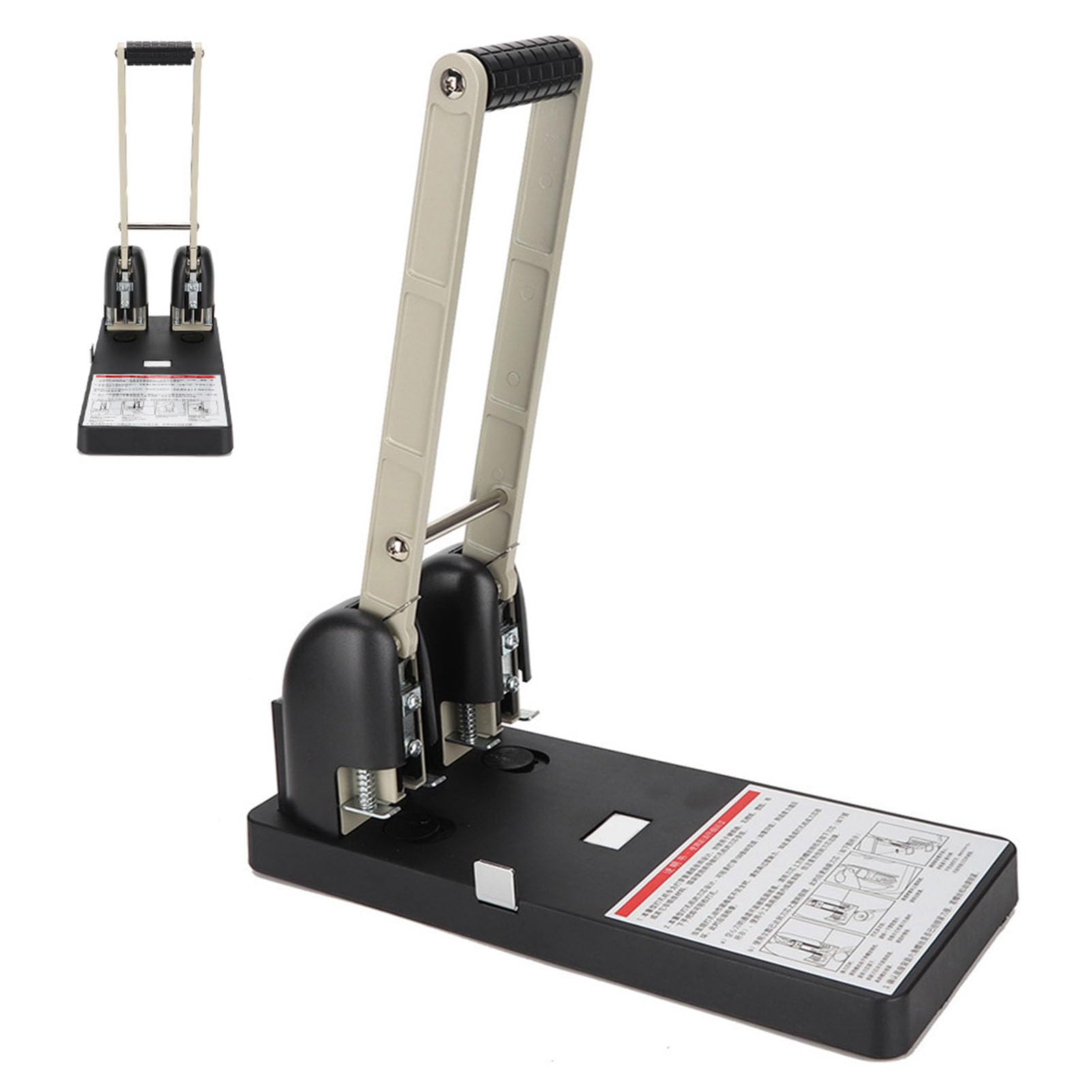 Perforatrice manuale professionale a 2 fori Perforatrice manuale resistente ad alta capacità 150 fogli con impugnatura ergonomica per documenti da ufficio Acciaio Plastica A