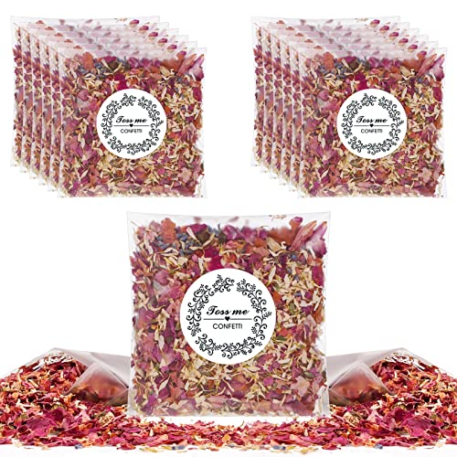 12 Sachets Pétales De Roses Séchées - Confettis Biodégradables Pour Mariage Et Décoration