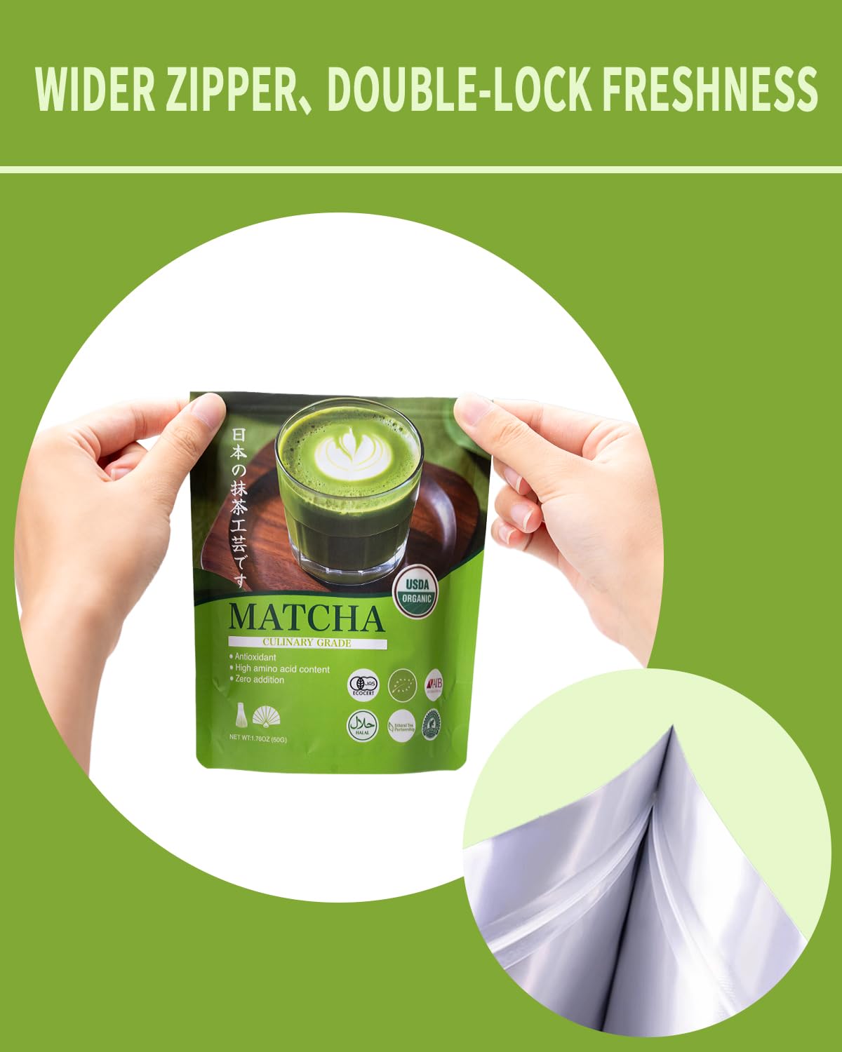 TEAENVOY Matcha Organic Culinary Grade - Sugar-Free Daily Matcha Green Tea Powder USDA AIB Certified - Matcha for — view 3