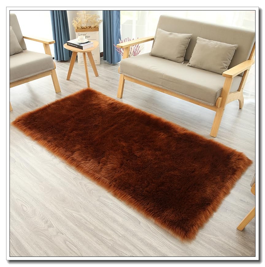 Tapis en fourrure synthétique pour salon et chambre cocooning
