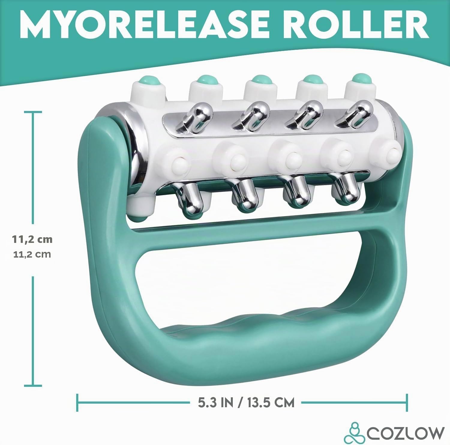 Masajeador MyoRelease de drenaje linfático + herramienta masaje para tejido cicatricial para abdomen, muslos, espalda y glúteos – Ayuda a reducir la apariencia de la celulitis – Verde – de Cozlow