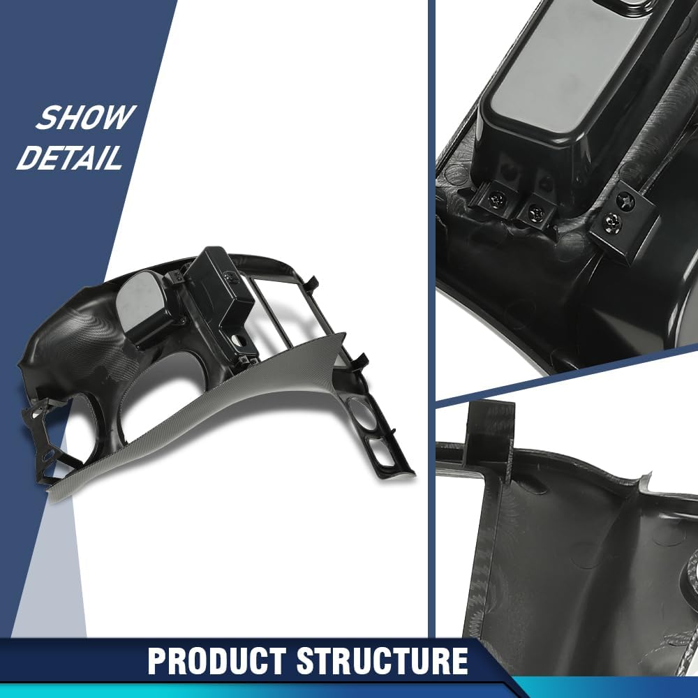 PIT66 Double Din Radio Center Dash Bezel Kit Compatible with Chevy Corvette C5 1997 1998 1999 2000 2001 2002 2003 2004 10407815 (Black Carbon Fiber)