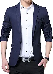 Blazer masculino slim fit com um botão casual