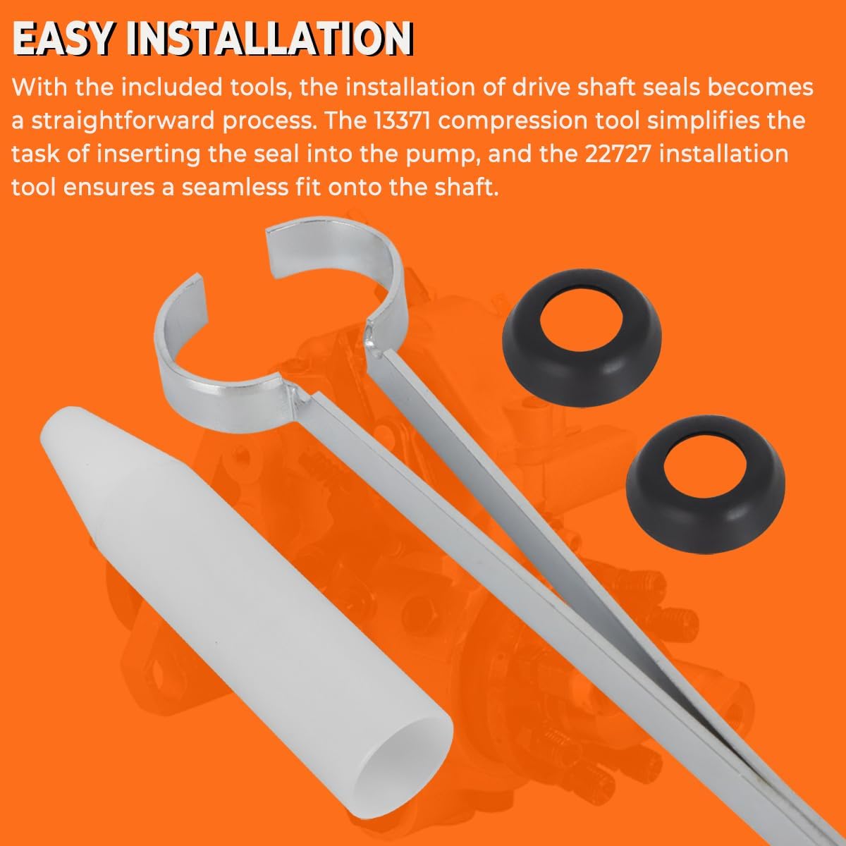 13371 22727 Injection Pump Seal Tool for Roosamaster for Stanadyne Drive Shaft Seal Install Tool Kit Diesel Fuel Injection Pump Drive Shaft Seal Installation Tool
