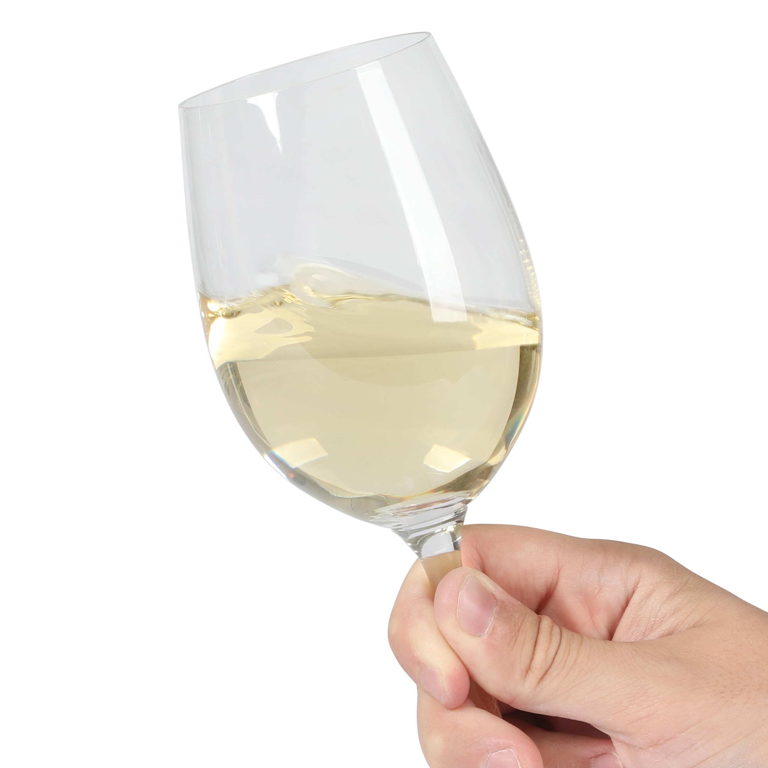 Martha Stewart Vivica - Juego de 4 copas de vino blanco, 14 onzas, elegantes copas de vino con tallo para entretenimiento, cristalería transparente duradera para comedor, fiestas o uso diario