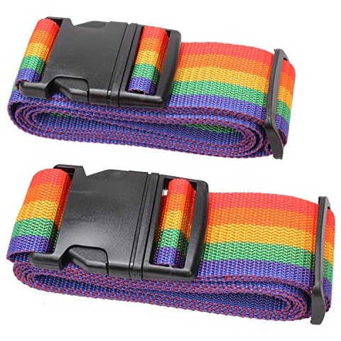 Cotton Fly Adjustable Travel Luggage Strap Suitcase Security Belt Straps #L18B (2Multi01) Cover