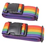 Adjustable Travel Luggage Strap Suitcase Security Belt Straps #L18B (2Multi01)