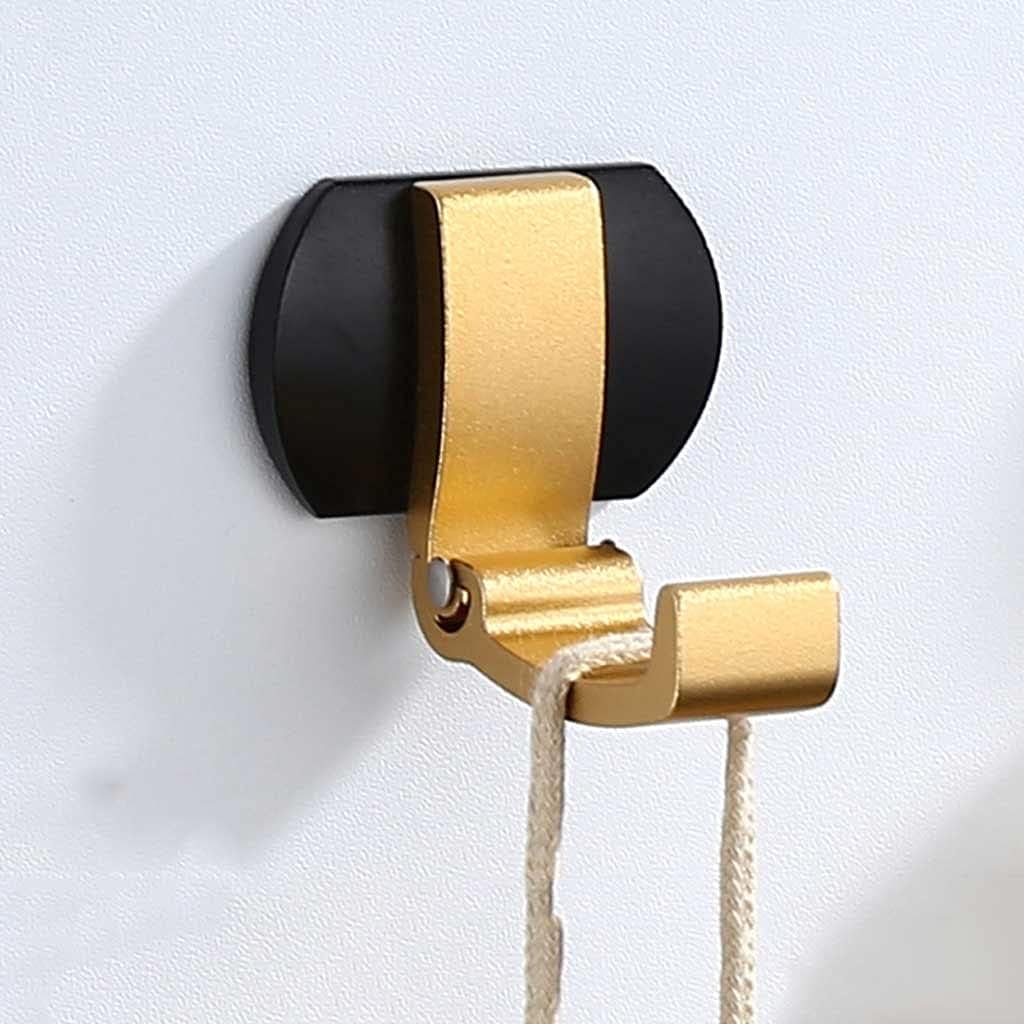 Gold Folding Robe Hook Single Hook Towel Hook for Bathroom Coat Hook Hanger Clothes for Bedroom Hanger Set for Kitchen Door Hook(1PCS)