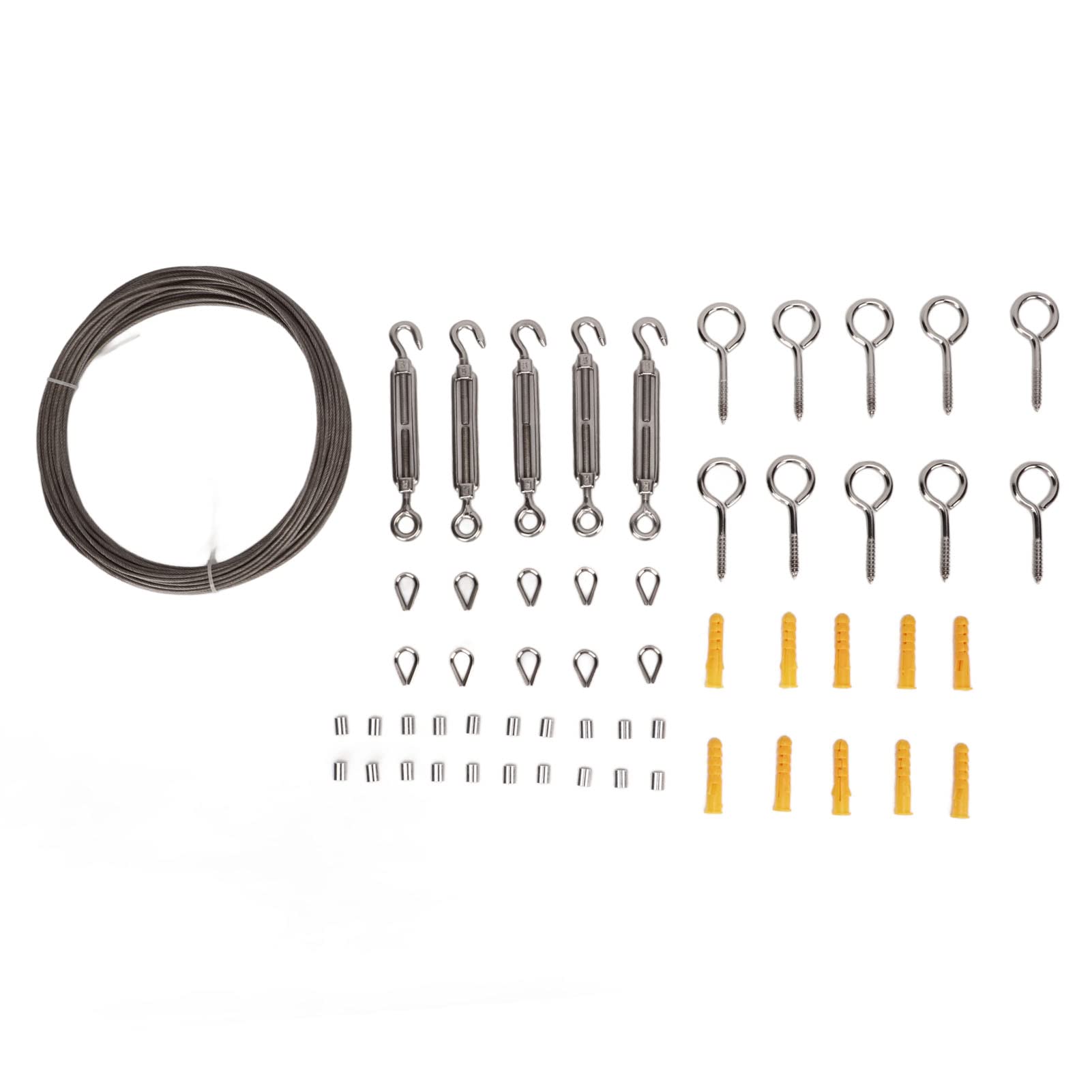 Câble en acier inoxydable 304 avec kit de tendeur de fil de 49 pieds pour jardin