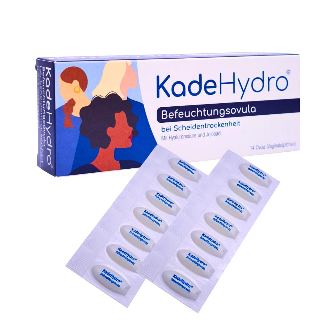 KadeHydro Befeuchtungsovula 3x 14 Ovula I Hyaluronsäure & Jojobaöl I zur Pflege bei Scheidentrockenheit I Sanfte Intimpflege I Vegan & ohne Duft- und Farbstoffe I Spar-Set plus Pharma Perle give-away