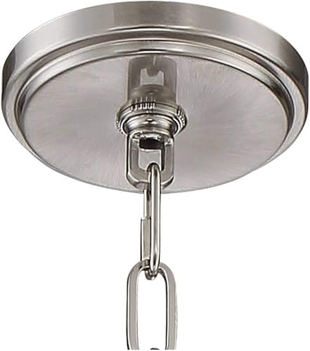 Miniatura 7 de Franklin Iron Works Charleston - Lámpara colgante de níquel satinado de 16 pulgadas de ancho, rústico de casa de campo, de vidrio transparente, con