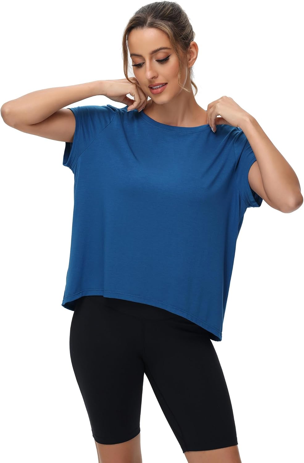 MCEDAR Women's Workout Short Sleeve Tops Loose Fit Casual Yoga T-Shirts Breathable Running Athletic Tee Shirts - Image 5