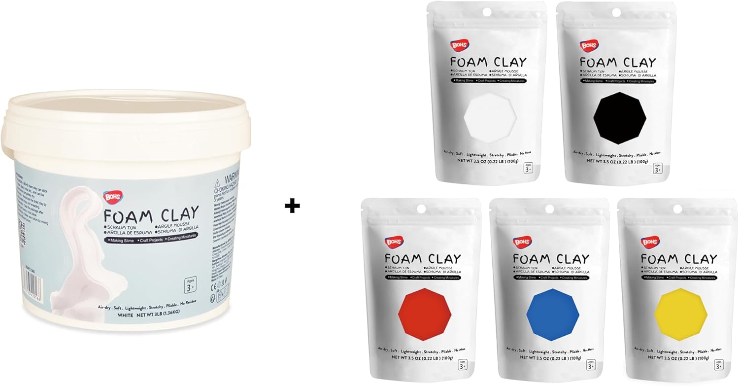 BOHS Bucket Foam Clay + 5 Primary Colors Foam Clay Chile Ubuy