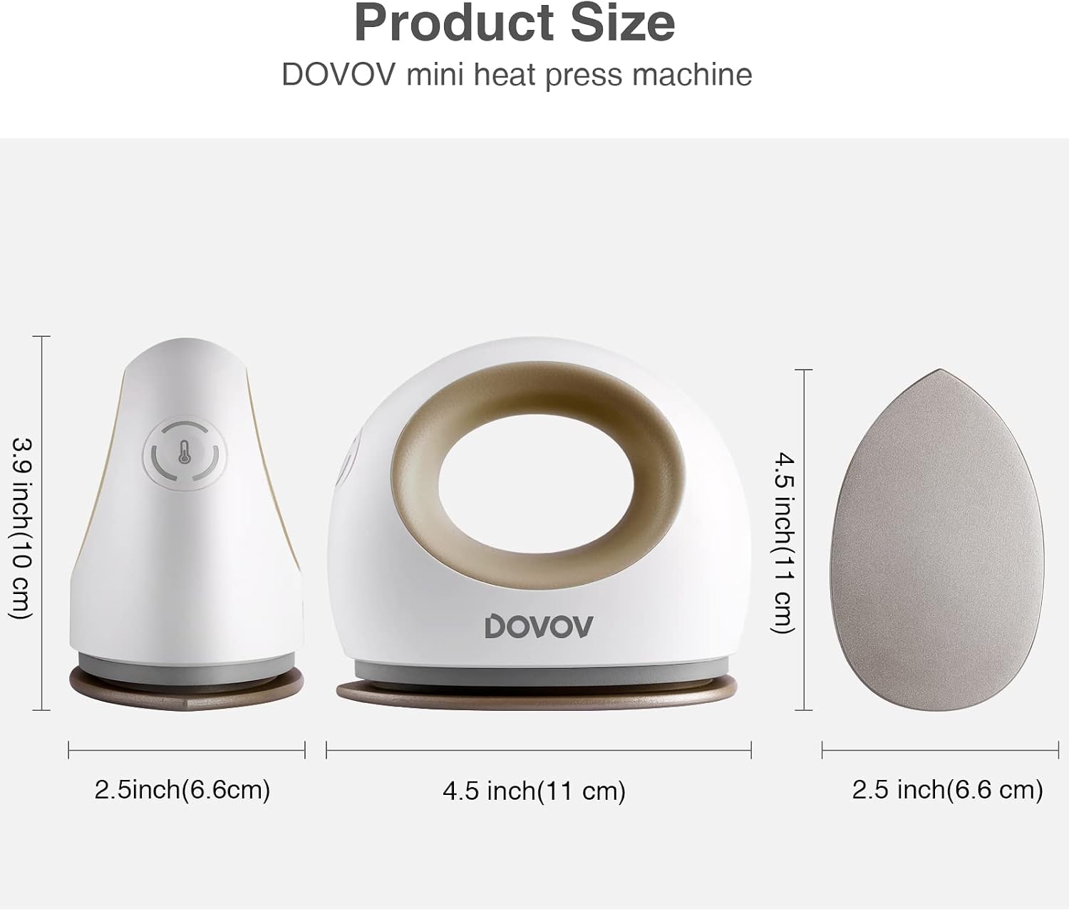 Dovov Mini Heat Press, Small Heat Press Machine for T Shirt, Shoes, Hats, Iron Press for Small HTV Vinyl Projects (Chestnut)