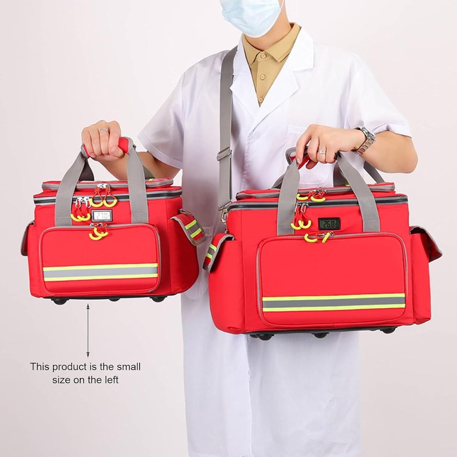 Bolsa de primeros auxilios vacía, bolsa médica de emergencia, impermeable, de tela Oxford, con aislamiento médico, bolsa de almacenamiento refrigerada con múltiples bolsillos, para exteriores