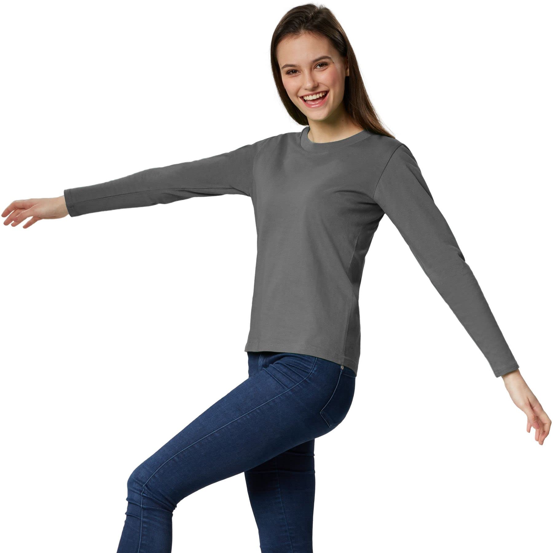 dressforfun Langarmshirt Damen, Damen Pullover, Longsleeve Damen, Basic Langarmshirt Damen, Oberteile Damen, Mode für Freizeit, als Business Outfit Damen oder Sport Oberteile Damen
