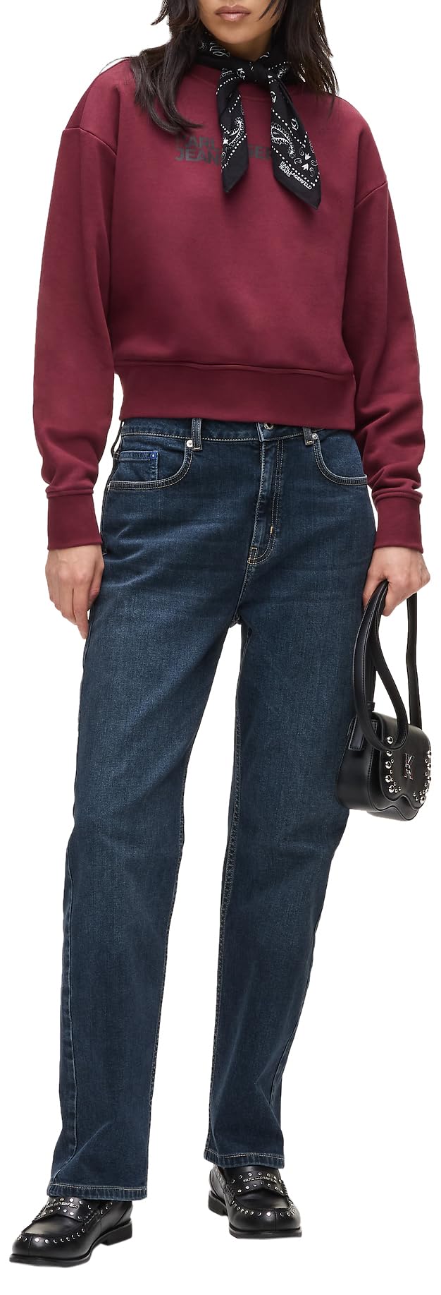 Karl Lagerfeld Jeans, Damskie, High Rise Straight Denim, Prosta Nogawka