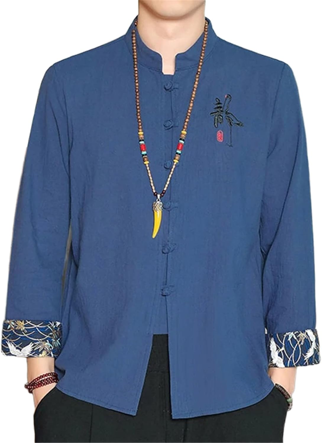Men Shirts Traditional Kung Fu Tai Chi Cotton Linen Tang Suit Uniform Shirt and Blouses Chinese Style Embroidered Shirts