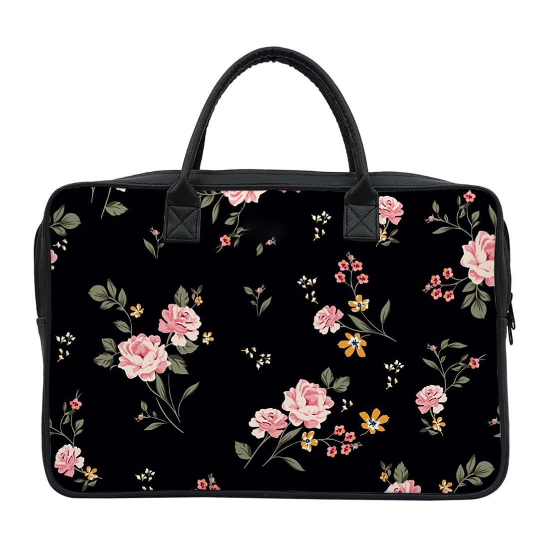 Crazyify Floral Printed Black Canvas Laptop Bag with Shockproof & Waterproof Linen On All Inner Sides|Briefcase with Screen Size Up to 15.6 For Men & Women (B0C6ZX72JJ) Amazon Price History, Amazon Price Tracker