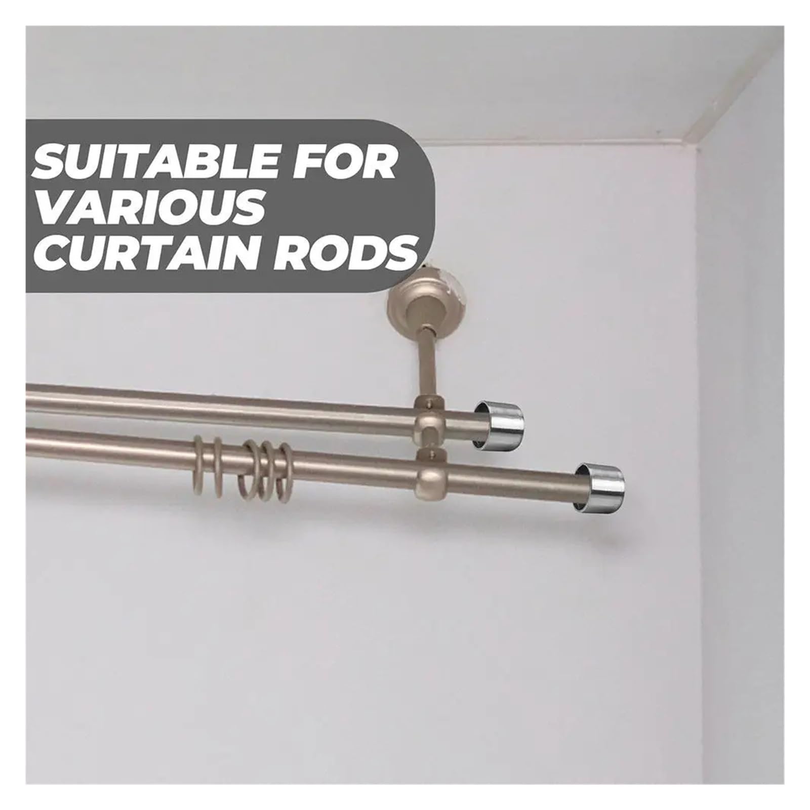 Lot de 4 embouts décoratifs pour tringle à rideaux en alliage, faciles à installer, accessoires de fenêtre pour tringles à rideaux