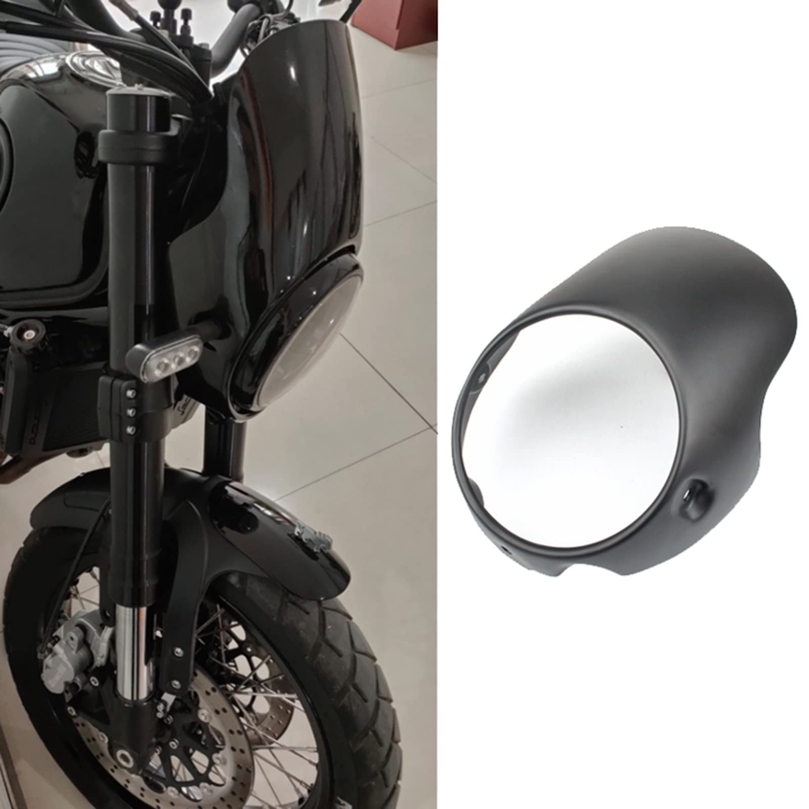 Parabrezza per Cupolino per Moto da 7 "per Parabrezza Bobber Drag Harley Cafe Racer Accessori di aggiornamento di Ricambio
