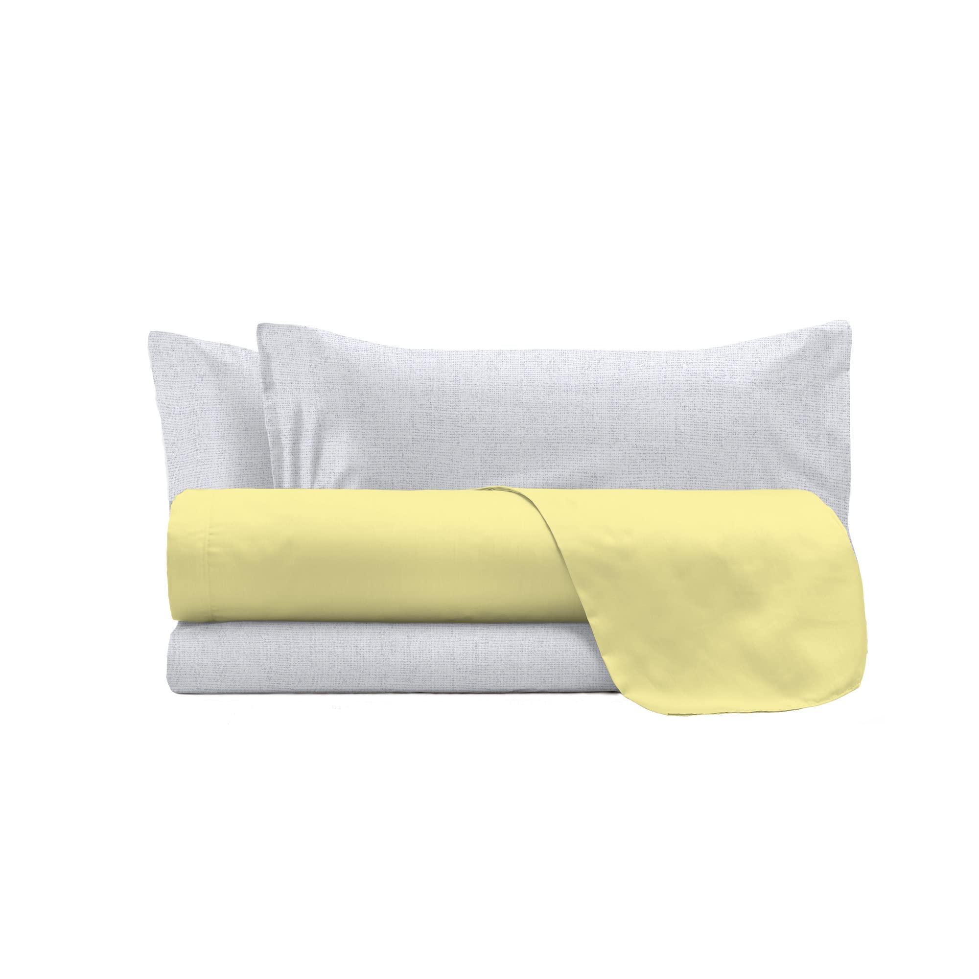 Italian Bed Linen Trendy Chic Yellow Double Bed Set, Queen-size bed - Image 4