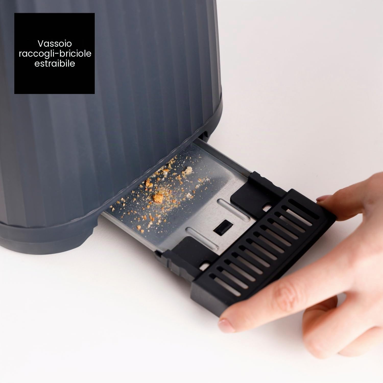 Taurus – Tostapane Jonic Toast 1150W | 7 livelli di tostatura | 3 funzioni | 2 fessure | Centratura automatica | Indicatore luminoso | Sollevamento extra | Avvolgicavo | Raccoglibriciole | Nero