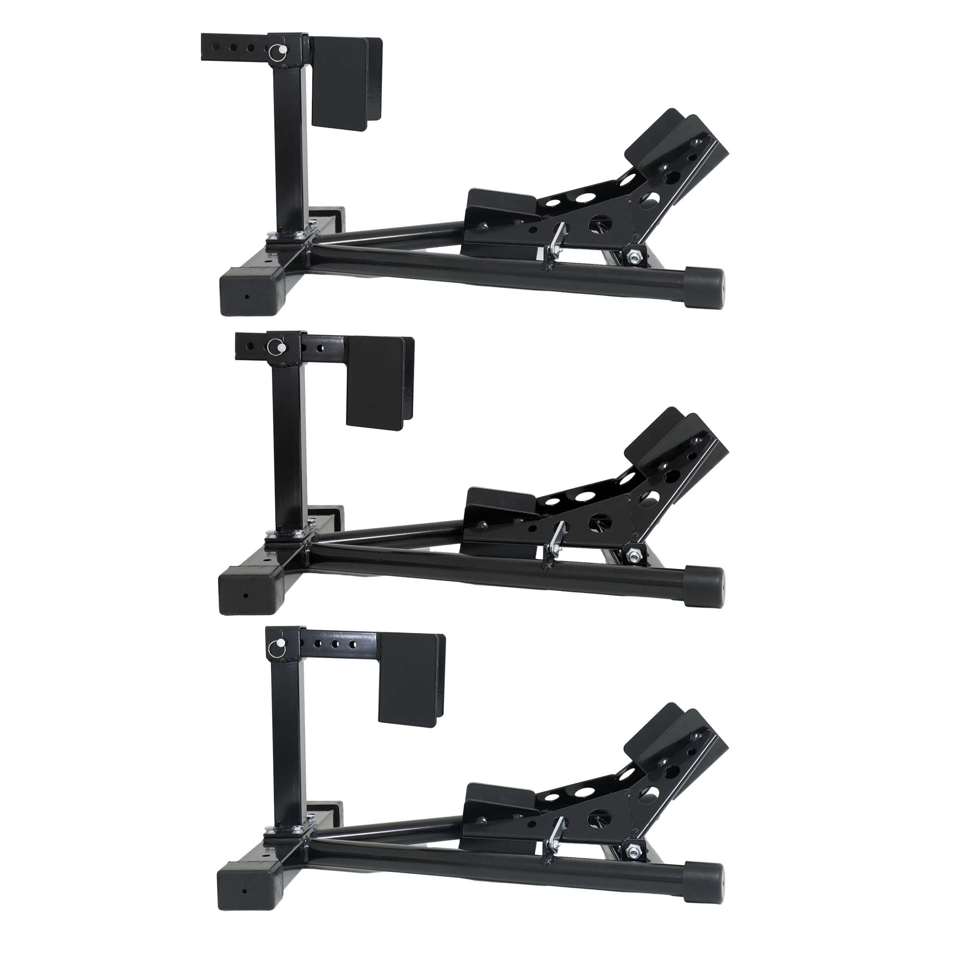 The Drive Motorradständer 16"-19" Zoll | Verstellbarer Motorradhalterung | schwarz pulverbeschichtet | Reifenbreite 80 bis 130mm | Motorrad-Wippe | Universal