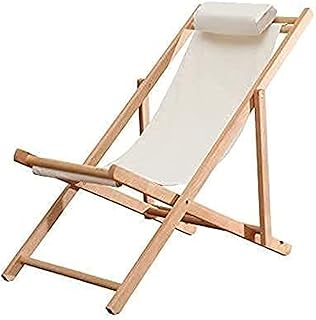 HZH Cadeira reclinável Cadeiras dobráveis para ambientes externos Cadeira dobrável para ambientes externos de madeira maciça para praia Varanda Espreguiçadeira multifuncional (B)