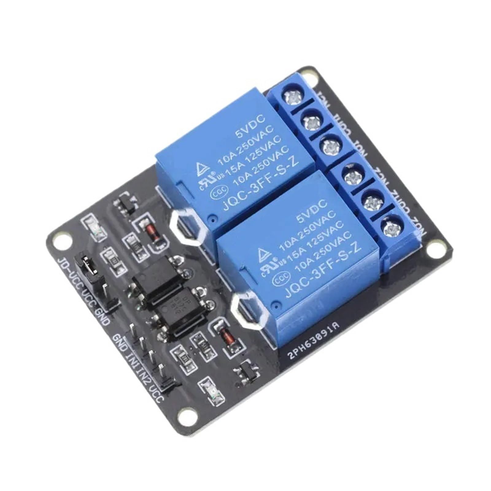 Module relais 5V 2 canaux Shield pour Arduino et PIC 10A