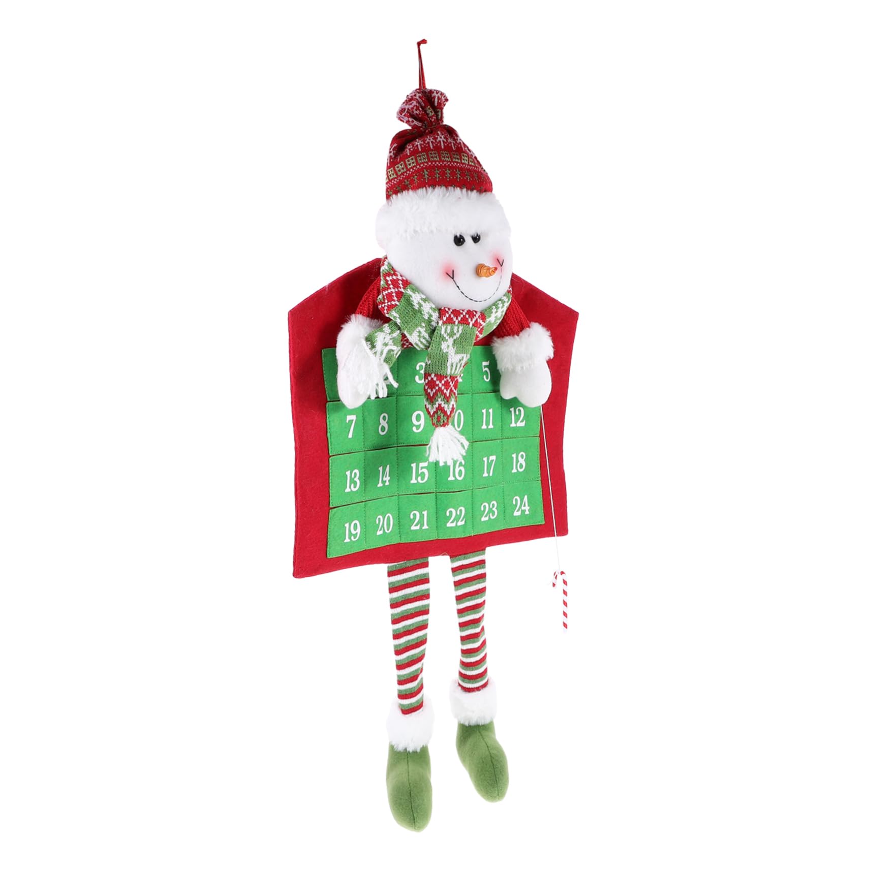 TOYANDONA Weihnachtskalender mit Niedlichem Schneemann Design aus Gestricktem Stoff zum Aufhängen Dekorativer für Einschulung Feier und Festliche Weihnachts Türdekoration zu Hause