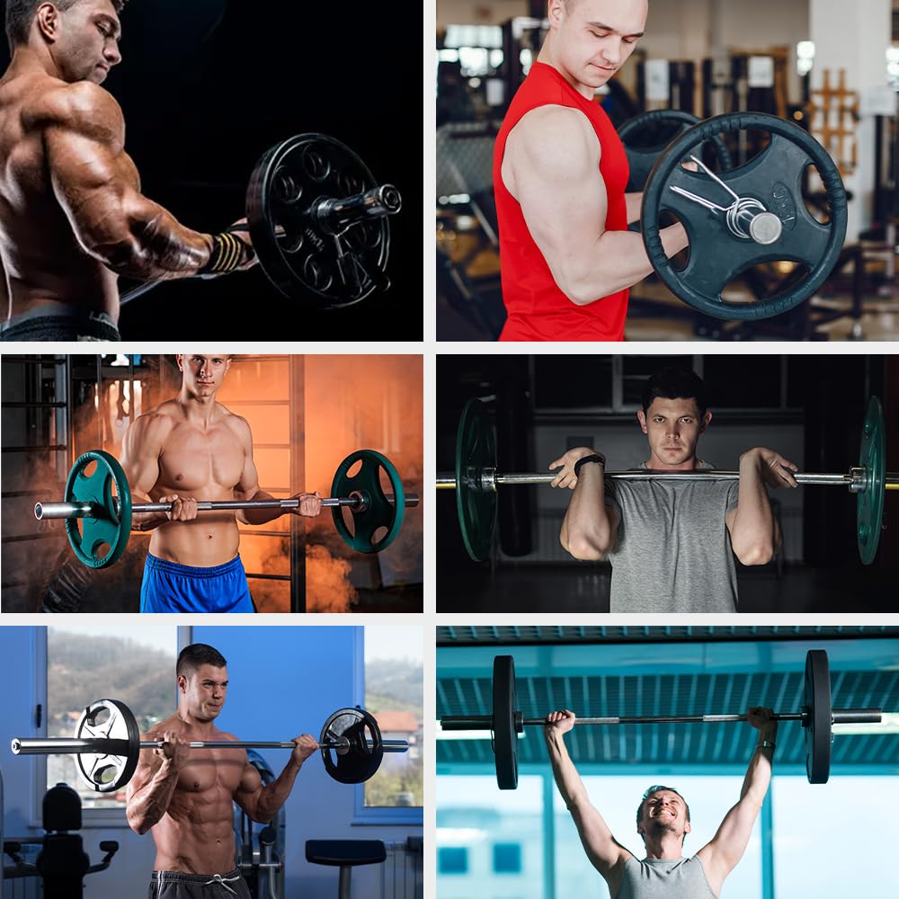 ManiBoom Barra Pesas RECTA 120 cm de 8,5kg para Discos y Pesas de Ø50mm - Barra de MUSCULACION para Biceps y Triceps Halterofilia Crossfit - Barra Gimnasio con Cierres de Resorte (120 cm - Recta)