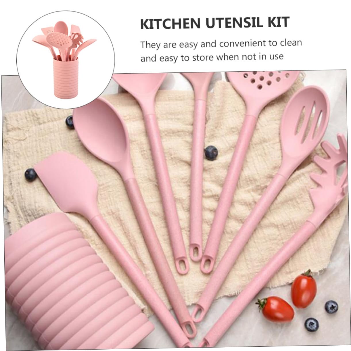 DECHOUS 1satz Küchenutensilien Mit Holzgriff Teiliges Hitzebeständiges Kochgeschirr Für Komfortables Kochen Und Einfache Spülmaschinengeeignet