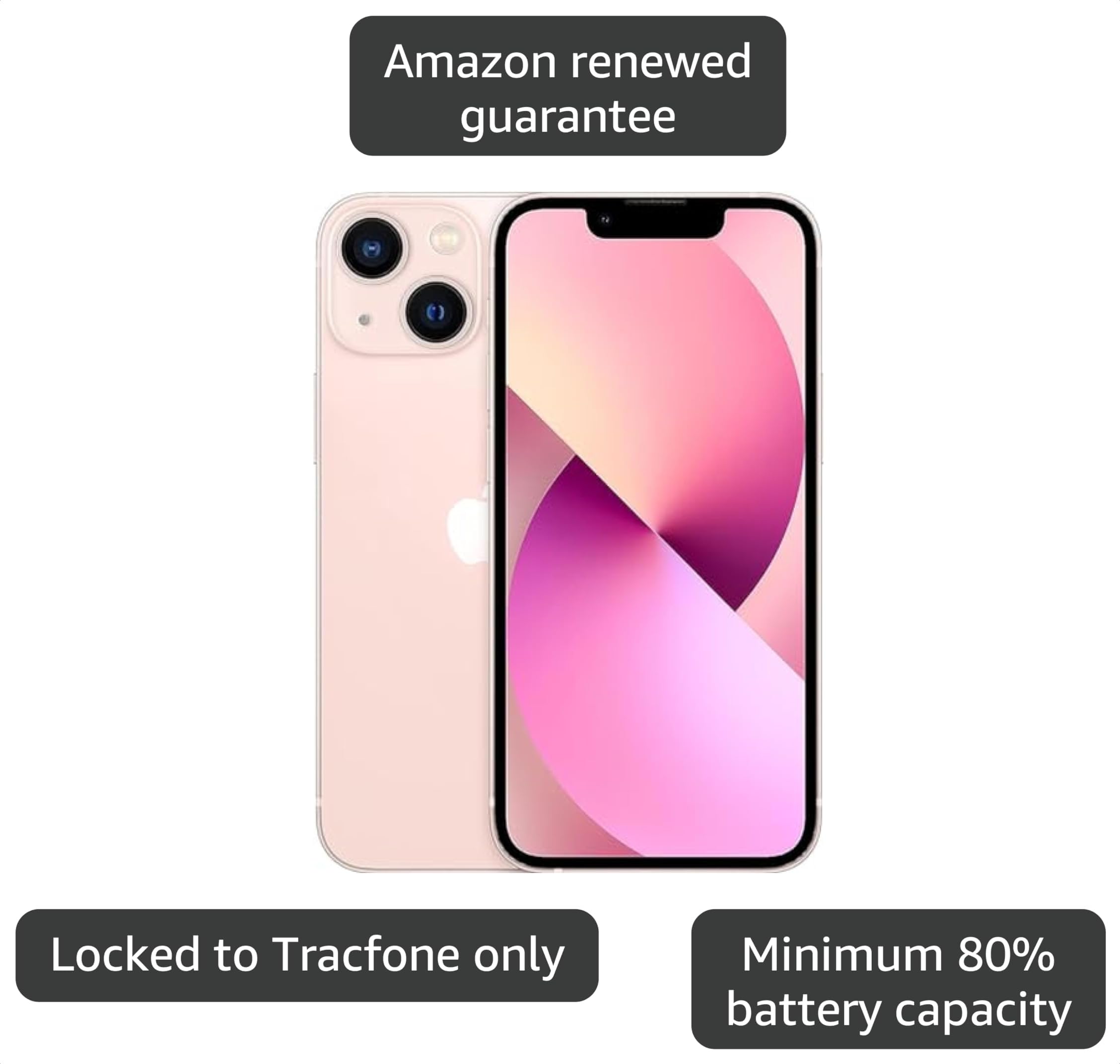 Amazon.com: Apple iPhone 13, 256GB, Pink - Unlocked (Renewed
